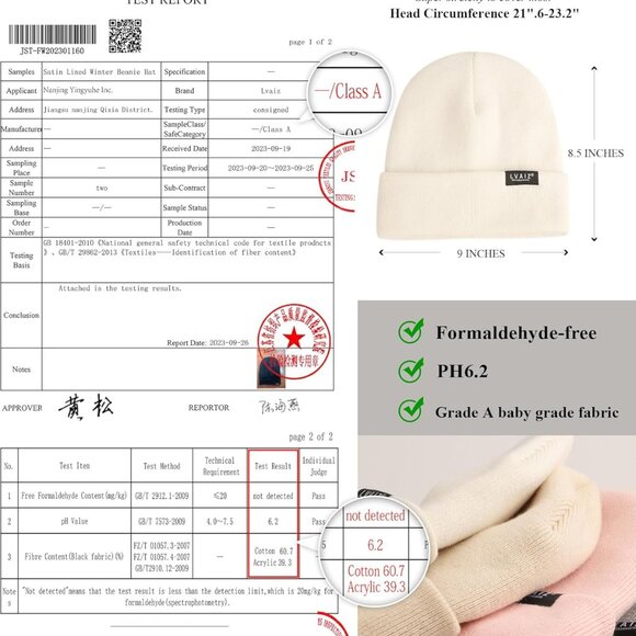 Satin Lined Winter Beanie Hats for Women Knitted Watch Hat with Silk Lining Unis - Picture 5 of 7